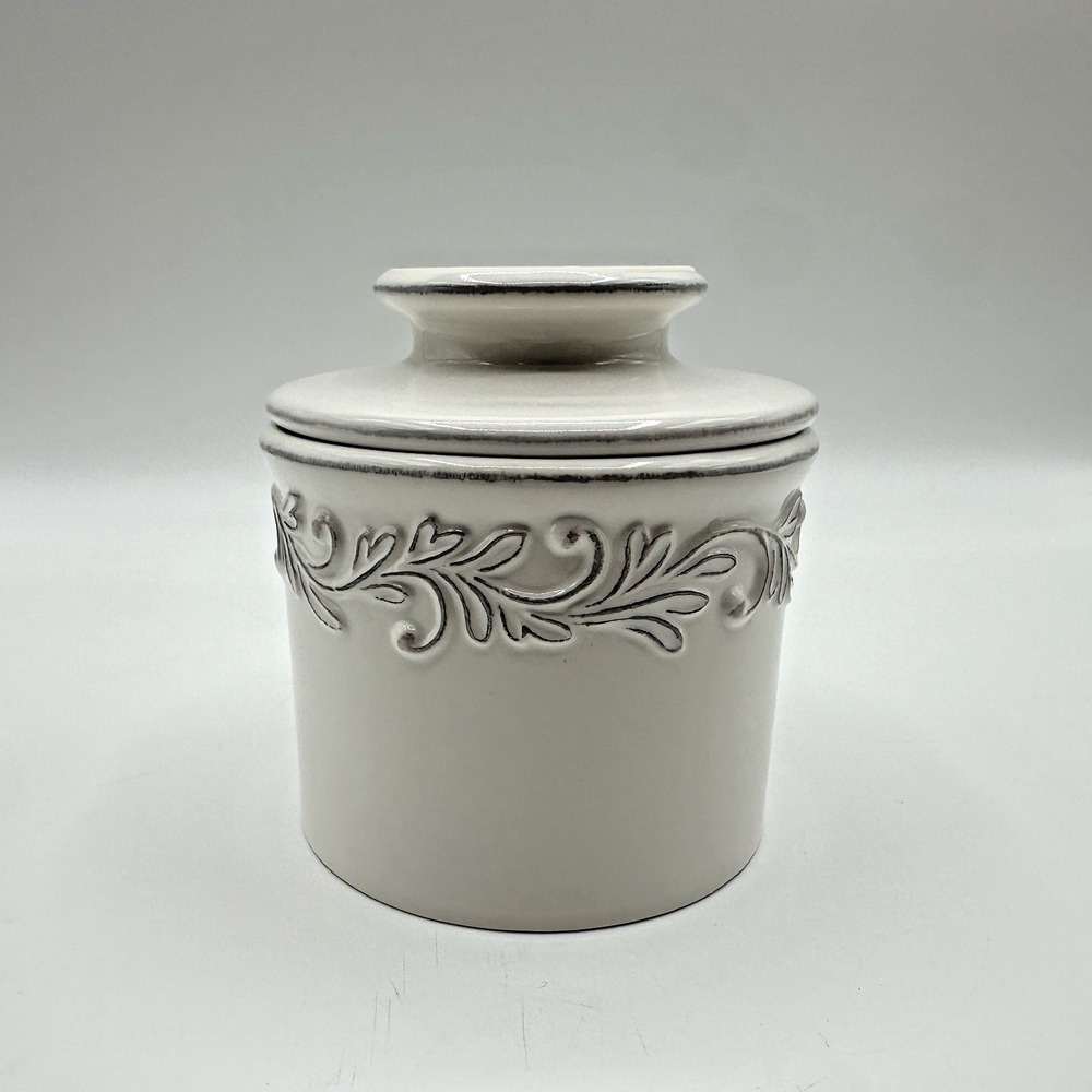 Butter Bell Crock Original L Tremain French Ceramic Butter Keeper White w Lid